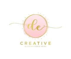 Initial DE feminine logo. Usable for Nature, Salon, Spa, Cosmetic and Beauty Logos. Flat Vector Logo Design Template Element.