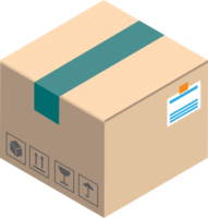 parcel box illustration in 3D isometric style png