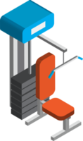 Weight lifting equipment illustration in 3D isometric style png