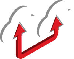 Clouds and Data Transmission illustration in 3D isometric style png