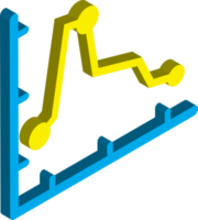 illustration de graphique boursier dans un style isométrique 3d png