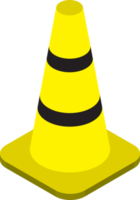 traffic cone illustration in 3D isometric style png