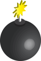 bomb illustration in 3D isometric style png