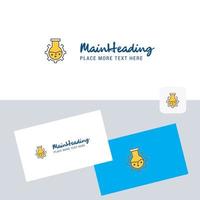 Flask vector logotype with business card template Elegant corporate identity Vector