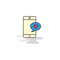 vector de icono de chat de amor plano