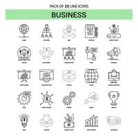 Business Line Icon Set 25 Dashed Outline Style vector