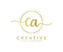 Initial CA feminine logo. Usable for Nature, Salon, Spa, Cosmetic and Beauty Logos. Flat Vector Logo Design Template Element.