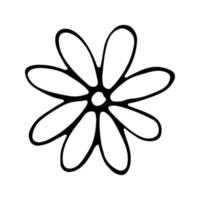 Hand drawn sketch flower isolated on white background vector