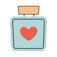 linda botella de perfume con corazón. ilustración vectorial vector