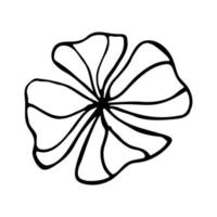 flor de boceto dibujado a mano aislada sobre fondo blanco vector