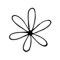 Hand drawn sketch flower isolated on white background vector