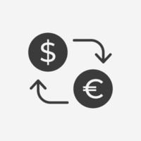 Euro, dollar, currency, money icon vector. exchange, money conversion sign symbol vector