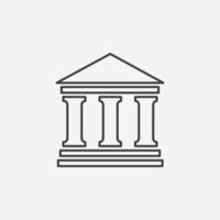 edificio bancario, finanzas, gobierno icono vector símbolo signo ilustración