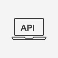 laptop, program, software, API,  icon vector isolated