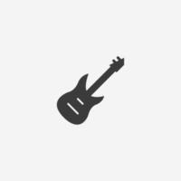 vector de icono de guitarra de rock. metal, concierto, musical, rock, música, instrumento, símbolo eléctrico