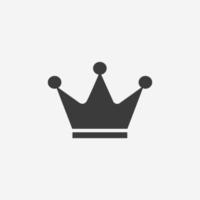 Crown, king, queen, royal vector icon flat style isolated