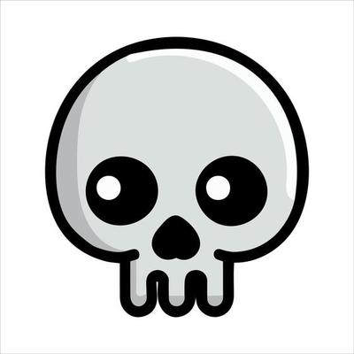 Fun cartoon skull logo. Dead symbol isolated. Dead cute halloween ...