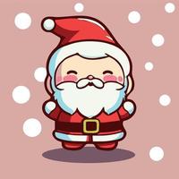 Cute adorable kawaii santa illustration. Happy christmas celebration. vector