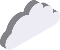 cloud illustration in 3D isometric style png