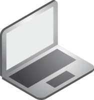 ilustración de computadora portátil en estilo isométrico 3d png