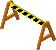 construction zone barrier illustration in 3D isometric style png