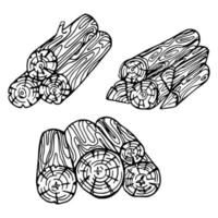 Logs illustration, drawing, engraving, ink, line art, vector