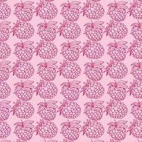 Seamless pattern with hand drawn raspberries isolated on pink background vector