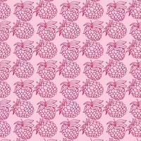 Seamless pattern with hand drawn raspberries isolated on pink background vector