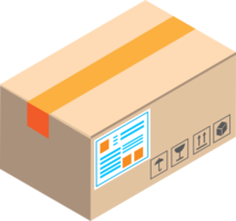 paketkastenillustration im isometrischen stil 3d png