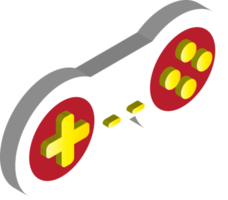 ilustração de dispositivo de controlador de jogo em estilo 3d isométrico png