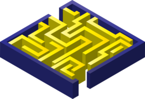 children toy maze illustration in 3D isometric style png