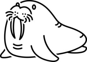 line icon for walrus vector