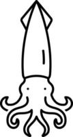 line icon for squid vector