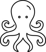 line icon for octopus vector