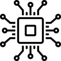 icono de línea para chip vector