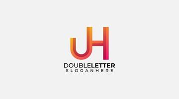 Initial Letter UH Logo - Minimal Business Logo vector