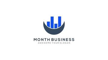 Moon month business logo design vector template illustration