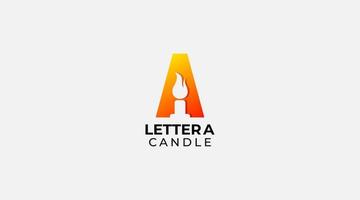 Luxury Letter A Candle Logo Design vector template