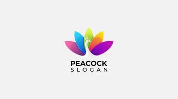 abstract and religion peacock with colorful logo design vector