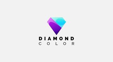 diseño de icono de logotipo de diamante de polígono geométrico multicolor vector