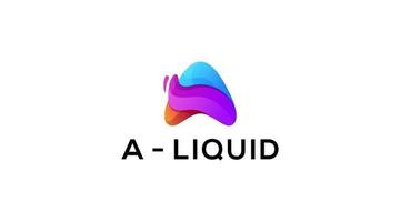 Gradient Letter A liquid logo design icon template elements vector