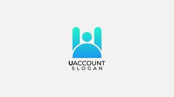 simple user account logo design  with the letter U vector