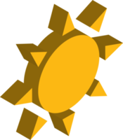 sun illustration in 3D isometric style png