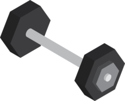 Weight lifting equipment illustration in 3D isometric style png