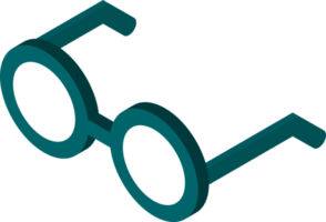 runda glasögon illustration i 3d isometrisk stil png