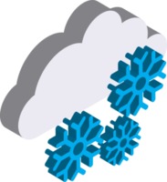 illustration de neige et de flocons de neige dans un style isométrique 3d