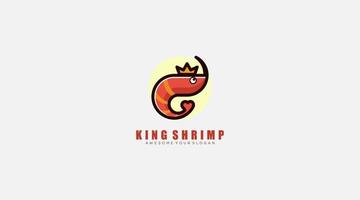 Royal shrimp and crown Symbol logo design vector