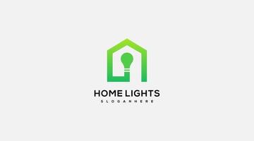 Light bulb in the home logo design vector illustration