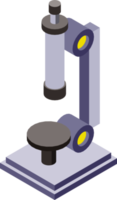 microscope illustration in 3D isometric style