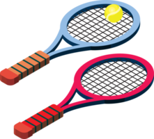 tennis illustration in 3D isometric style png